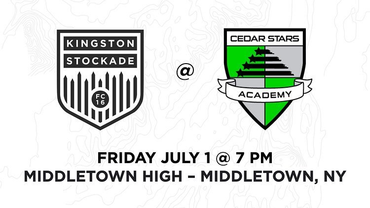 ⚽️ Stockade FC vs Cedar Stars
📅 Friday July 1 @ 7pm
🏟 Middletown High School &ndash; Middletown, NY (1 hour drive)
🎟 Tix available at gate &ndash; $7 &hellip;. CASH ONLY!!! 💵💰
🎖 A portion of each ticket sale will be donated to The Hudson Valley