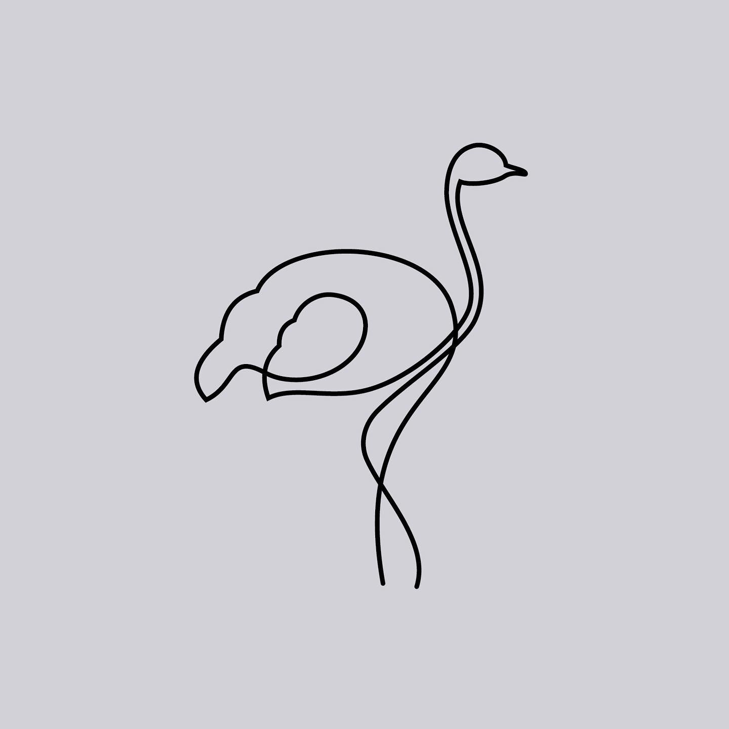 Ostrich icon for a luxury handbag designer.