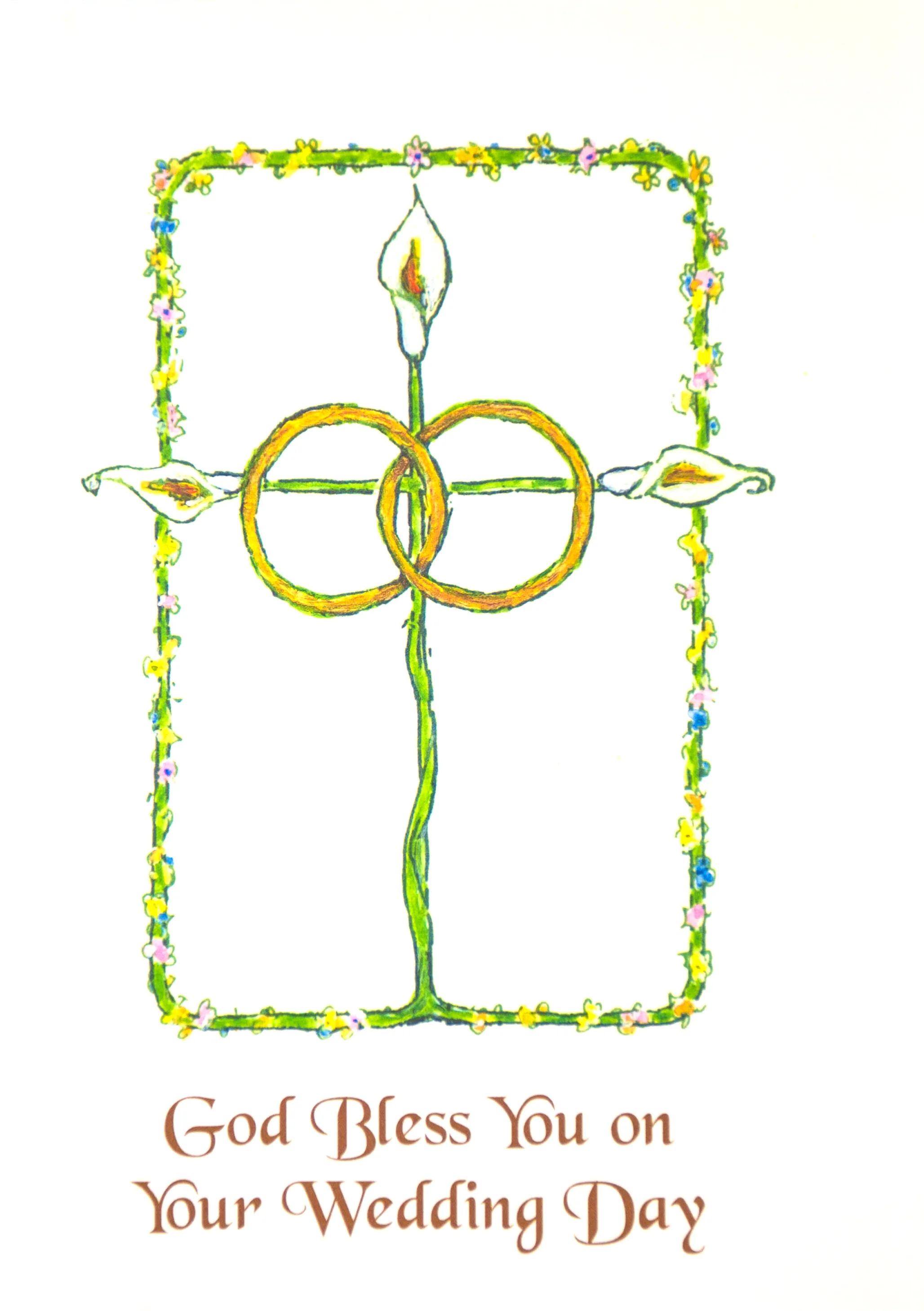 WEDDING Suggested donation: $10.00 Size: 5 x 7 This Mass card celebrates the sacrament of marriage and includes Augustine's Commentary on the Epistle of John 5.7.2