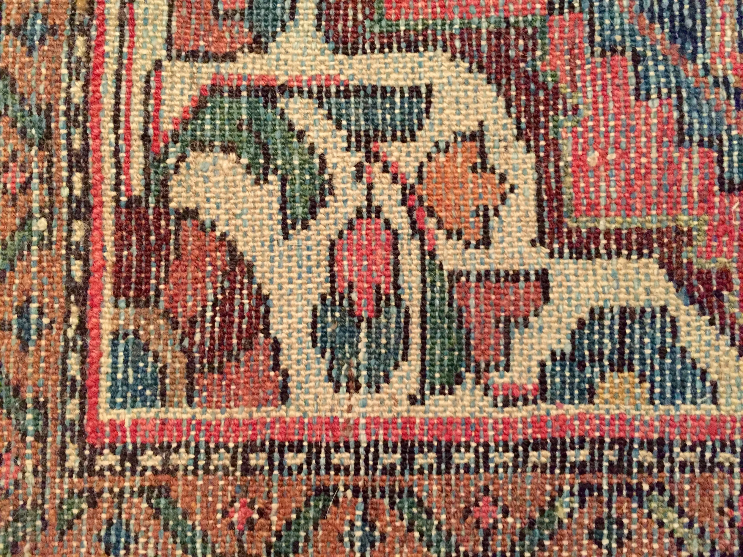 Back side of hand-knotted rug.