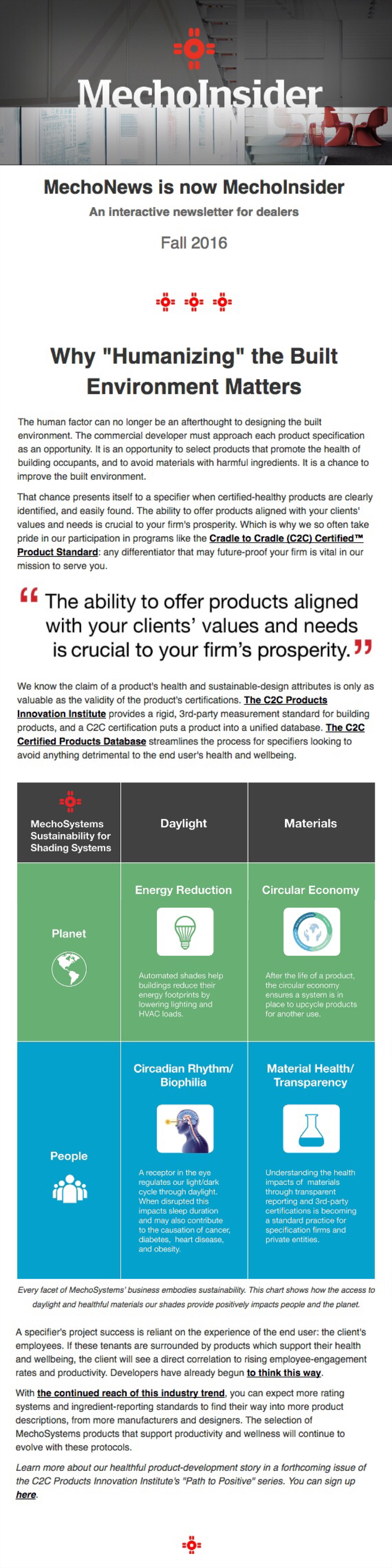 The redesigned dealer newsletter.