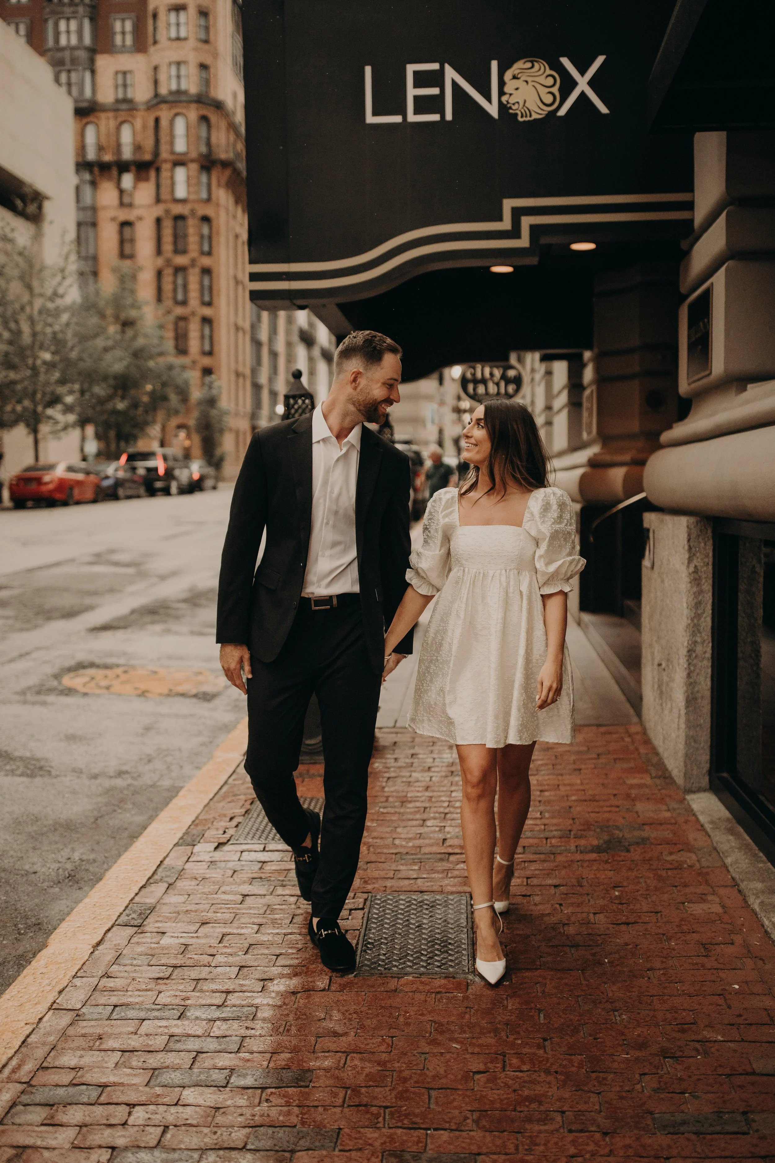 Timeless Engagement session at the Boston Lenox Hotel