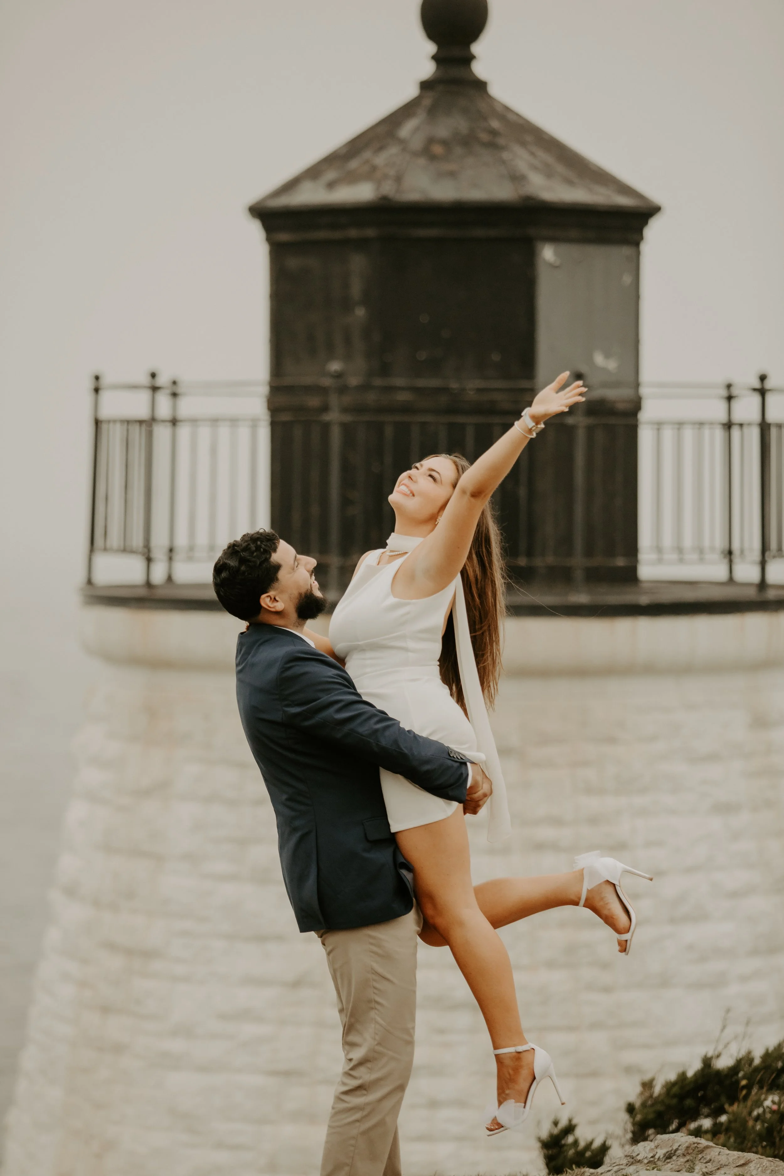 Lighthouse Love: A Beautiful Engagement at Castle Hill