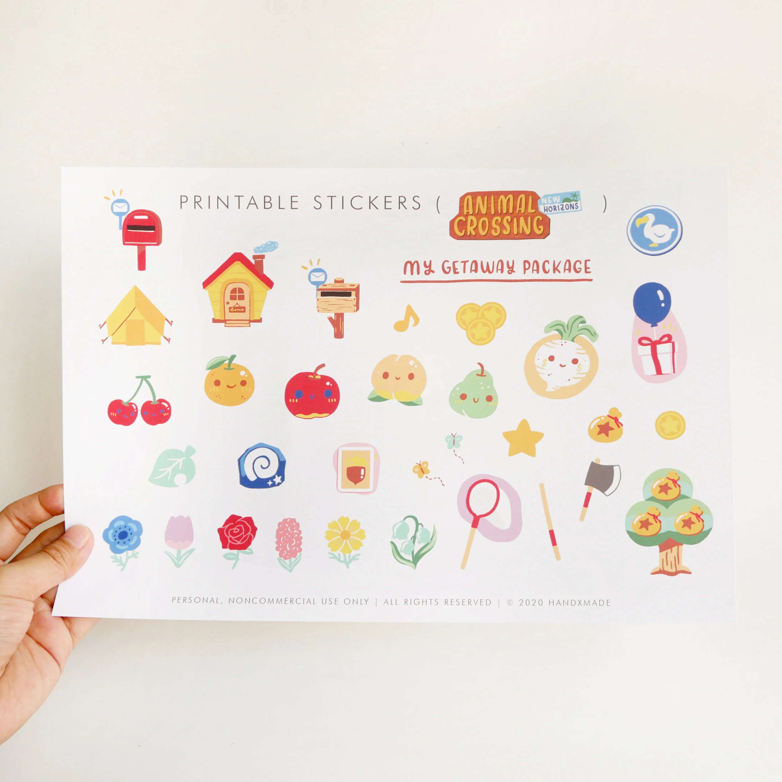 Animal Crossing Printable Stickers (Instant Download)
