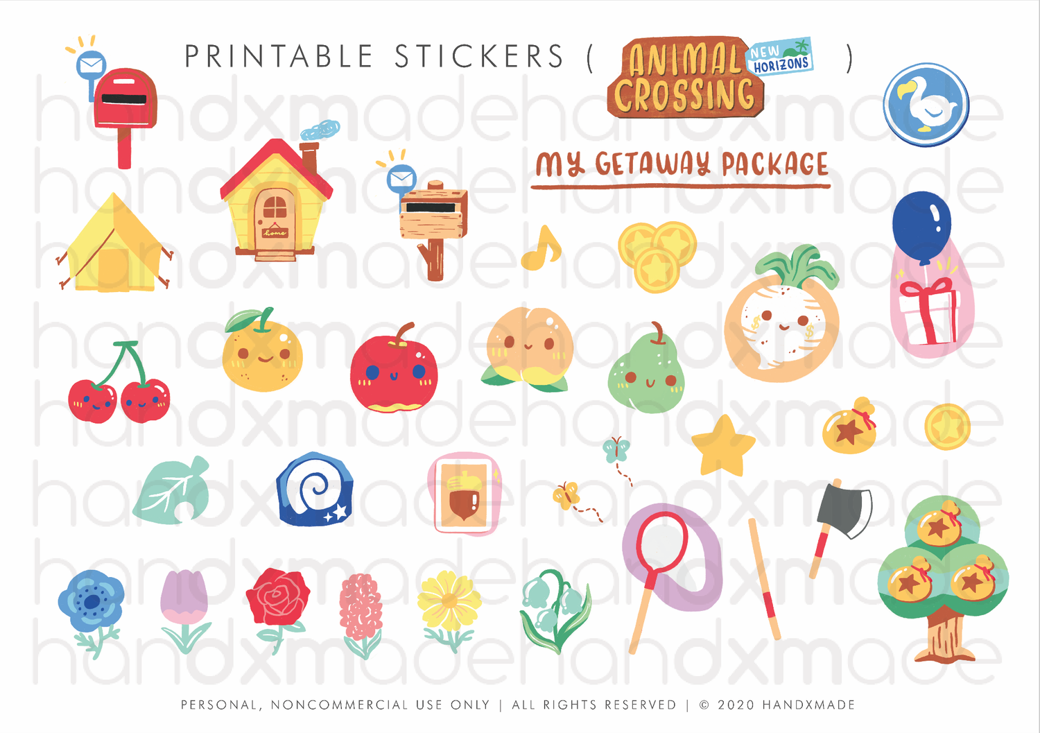 Animal Crossing Printable Stickers (Instant Download) — HANDXMADE