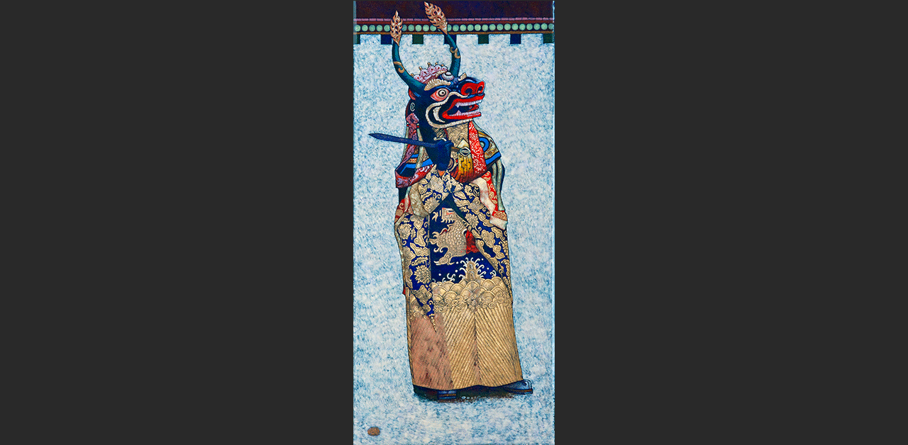 Tibeti maszkos táncos (19x44 cm)