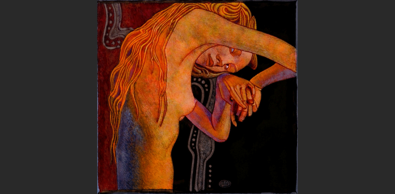 A Vöröshajú Lány, akt (21,5x19,5 cm)