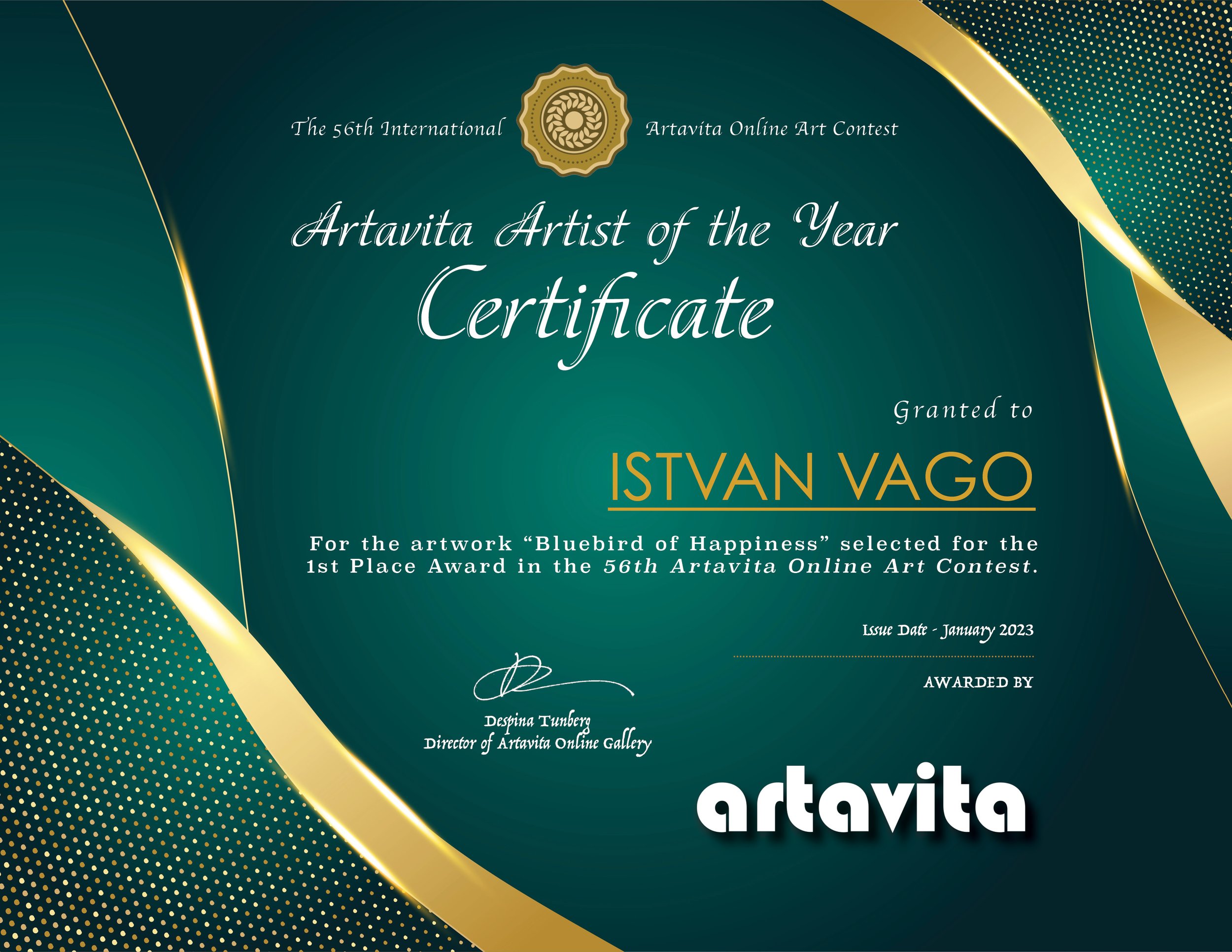 Artavita_Certificate_Contest56_1stPlaceAward-Istvan Vago.jpg