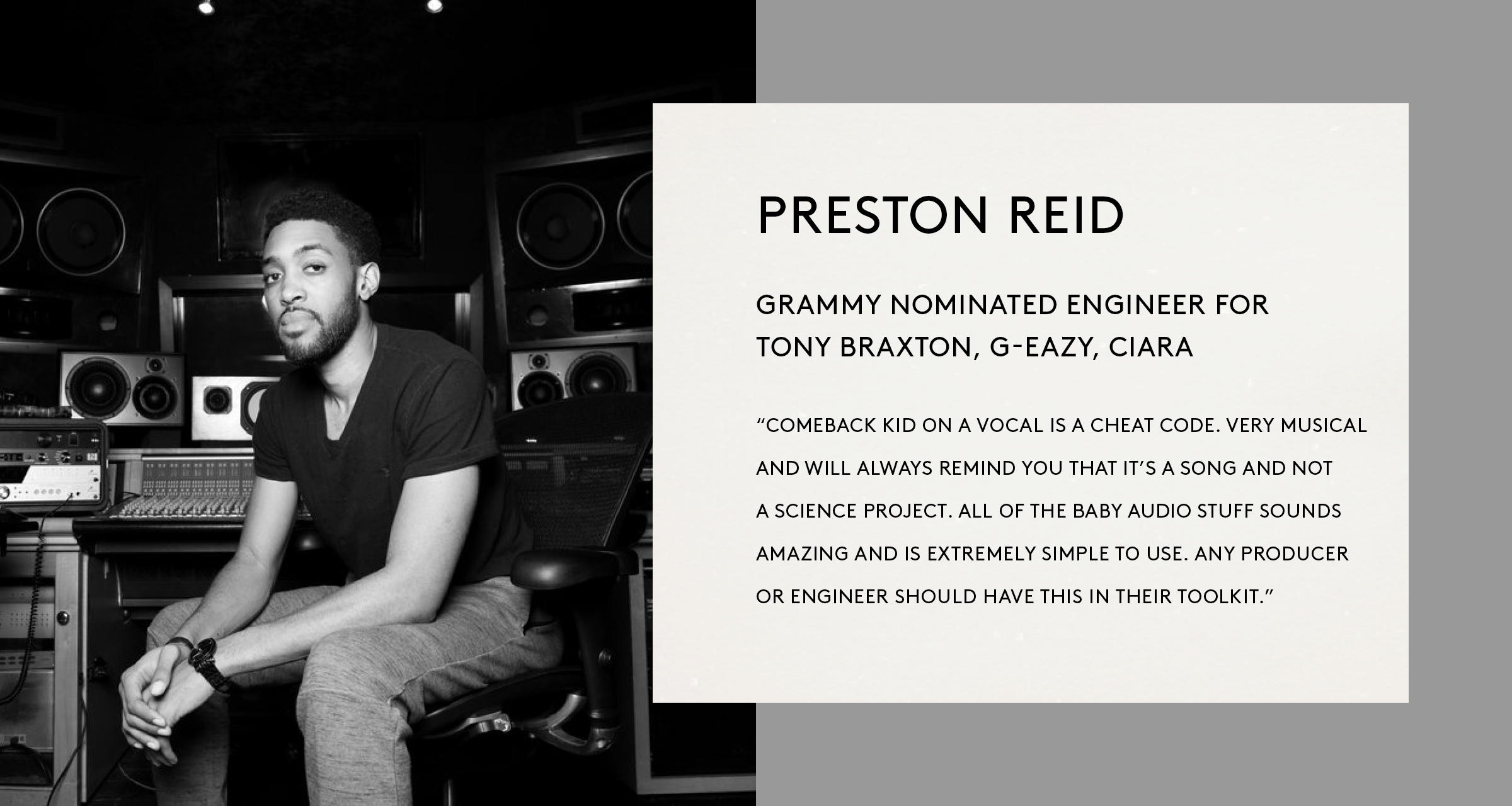 Comeback Kid Baby Audio Preston Reid Endorsement.png