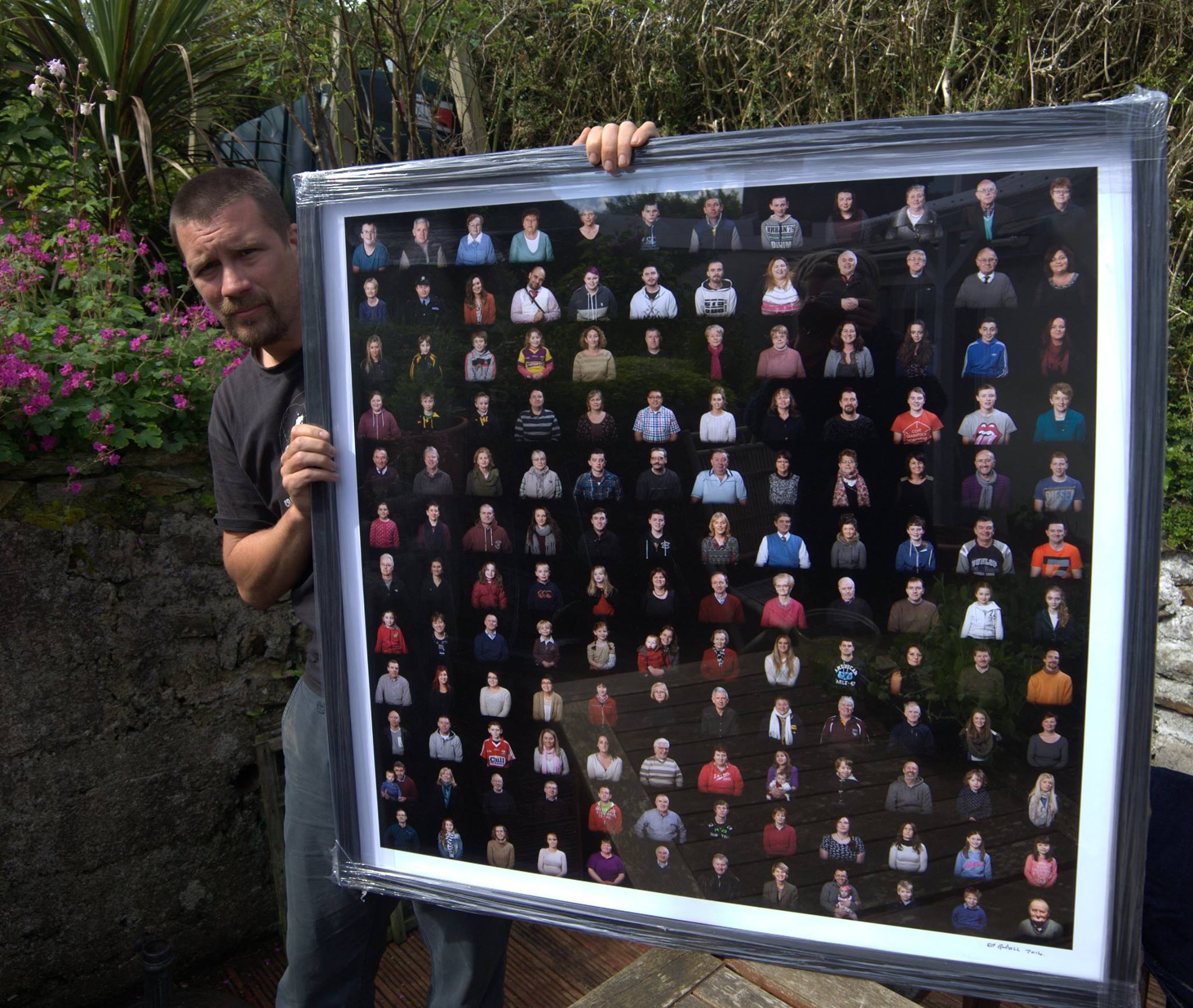 The finished print which now hangs proudly in the Parish hall in Kilbrittain