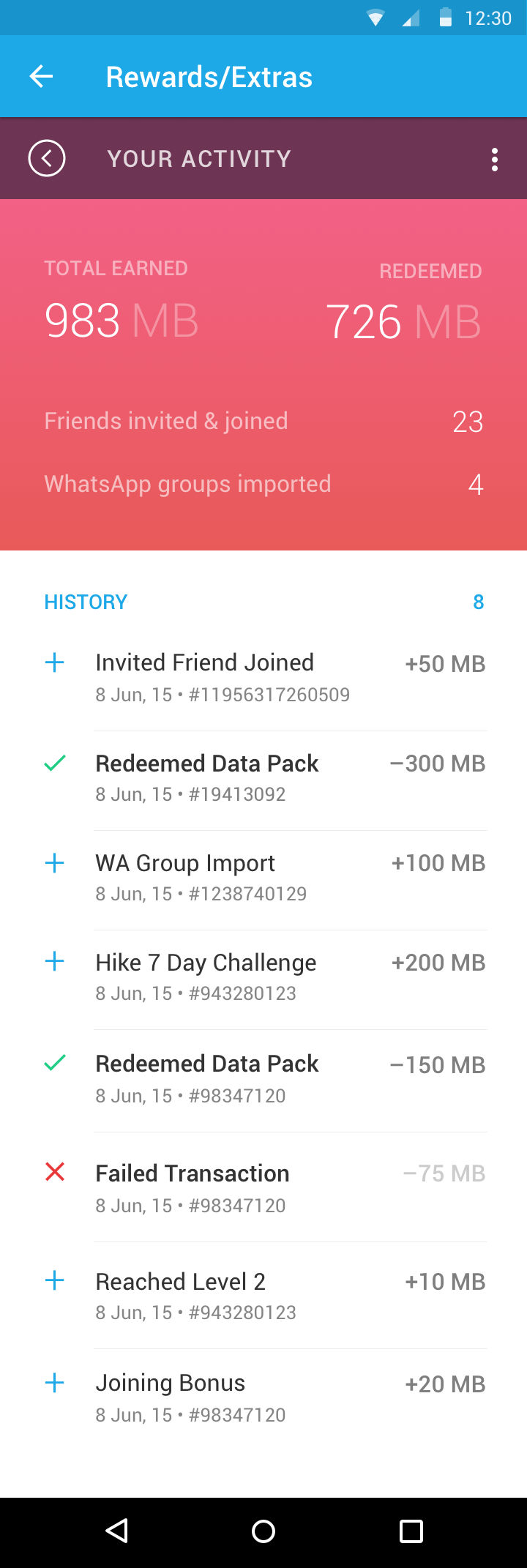 User's inflow and outflow log
