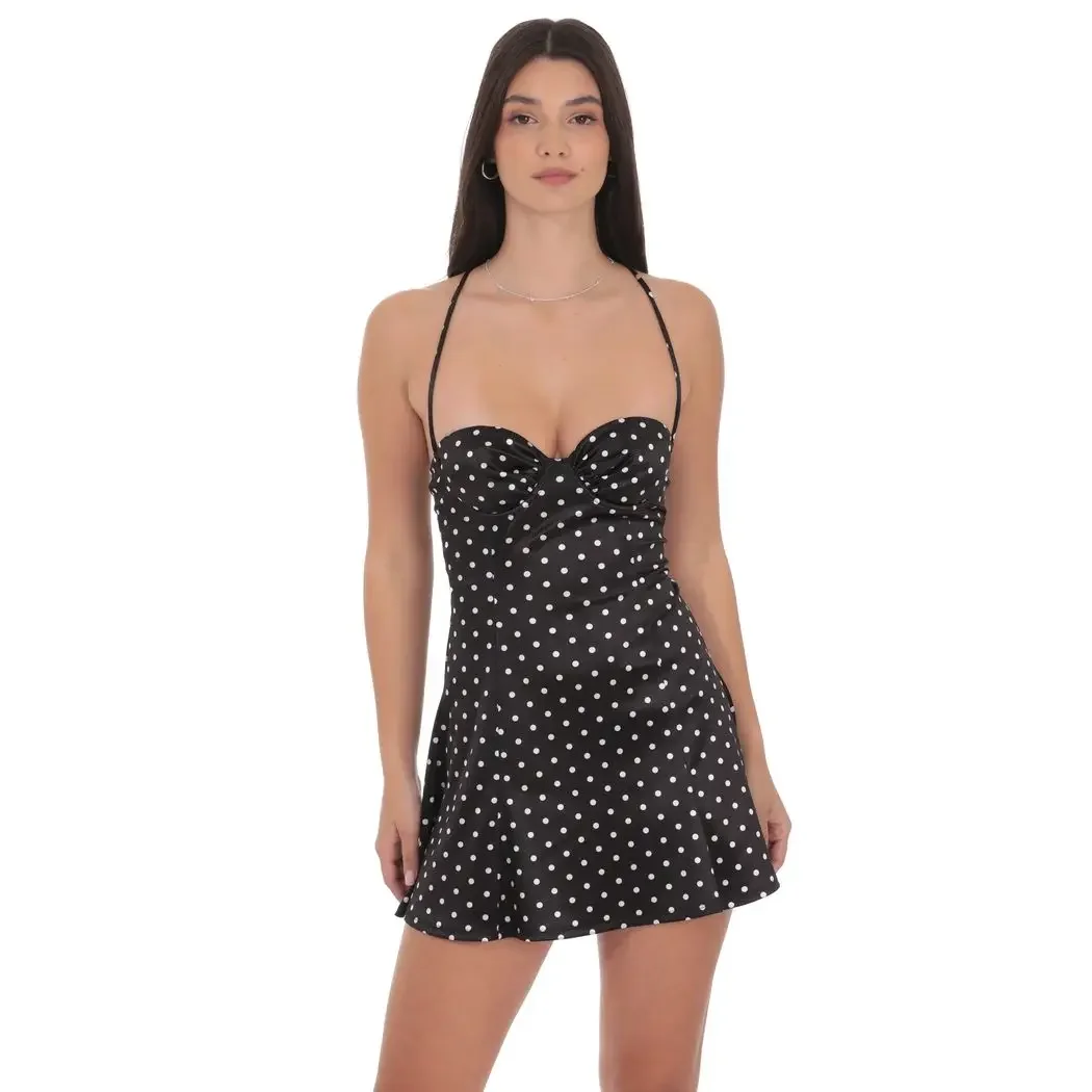 girl in polka dot dress