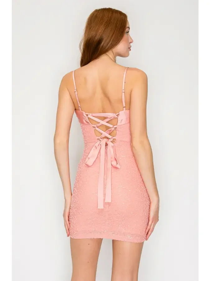 woman in pink dress