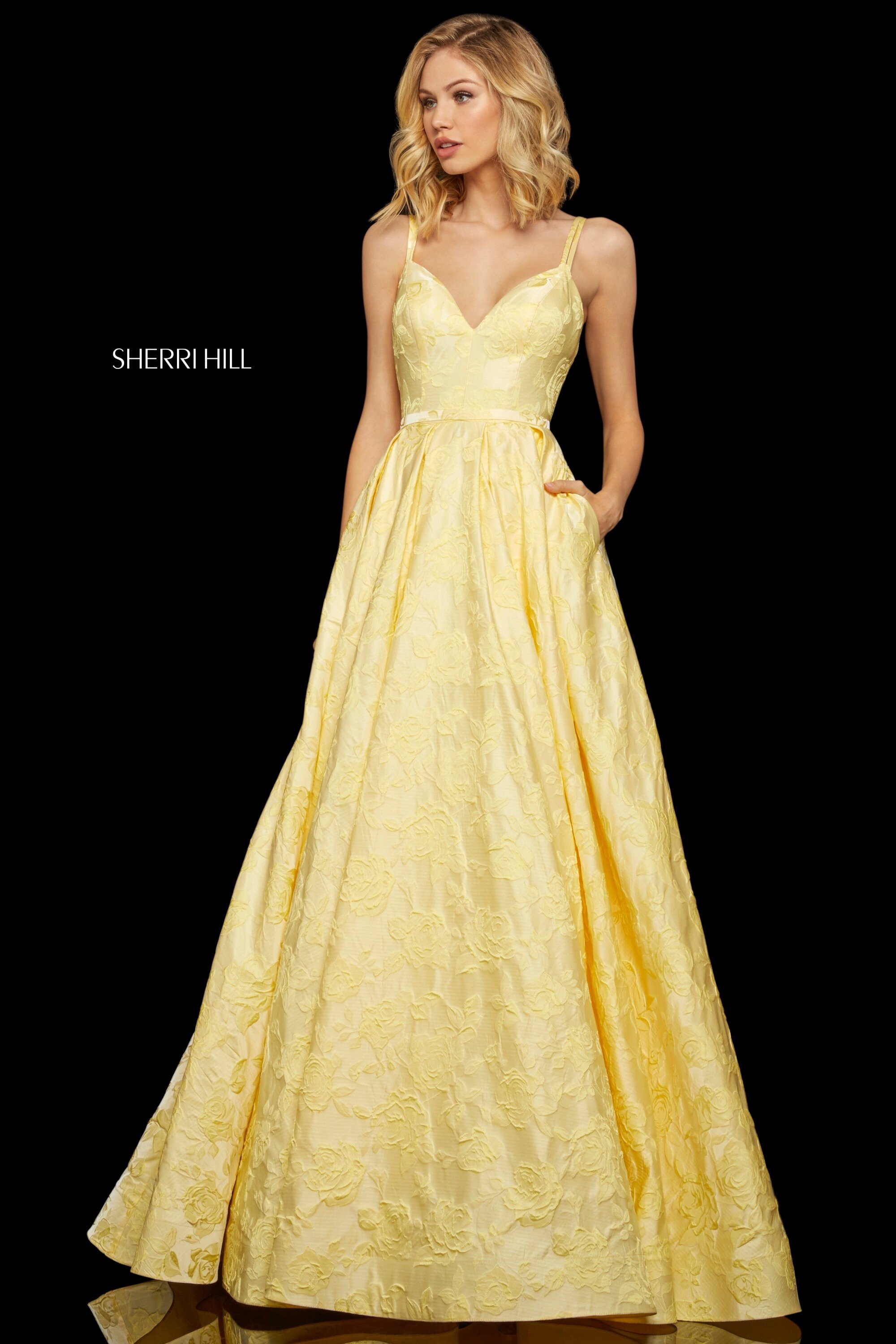 yellow sherri hill prom