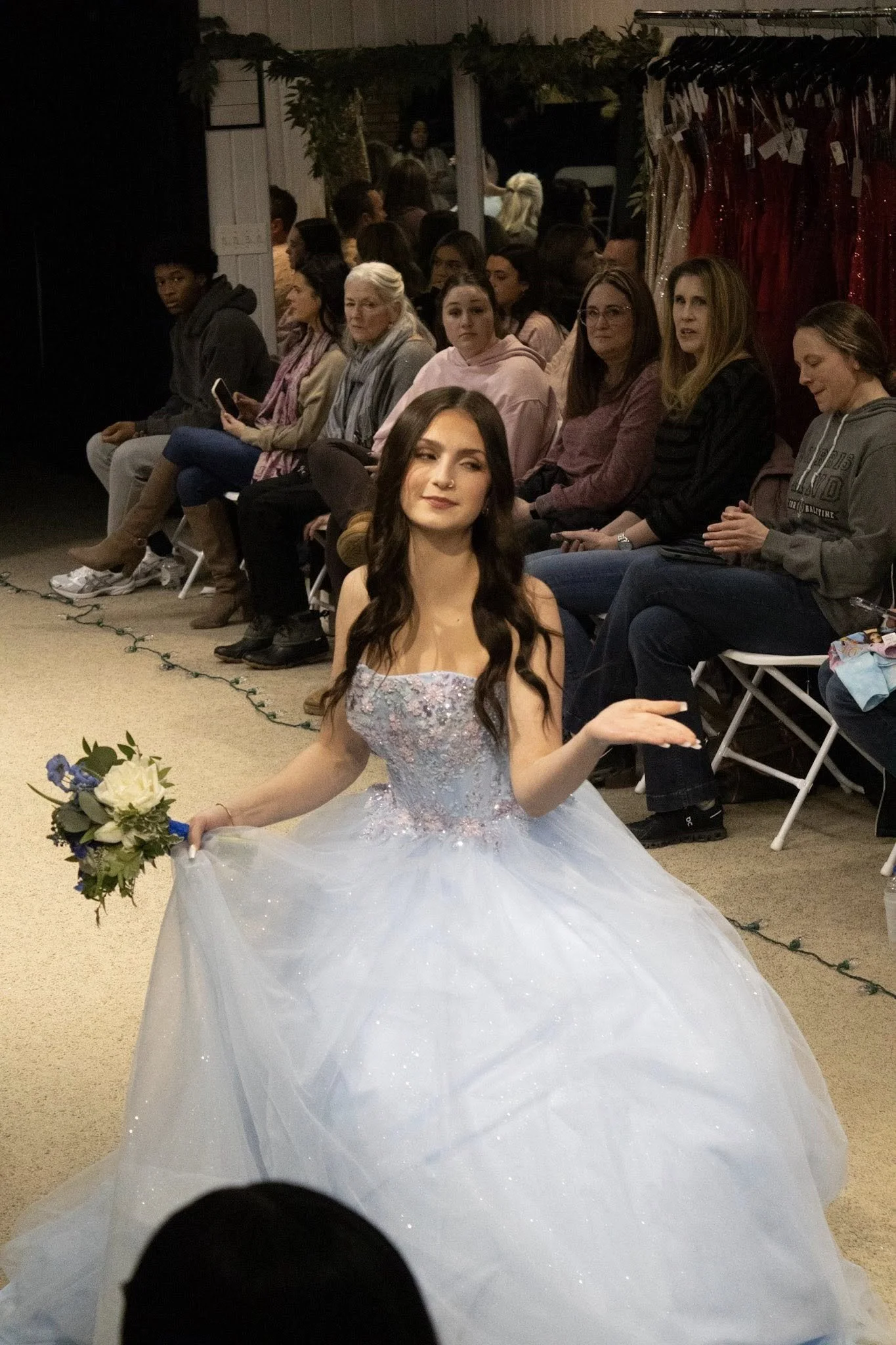 girls wearing prom dresses