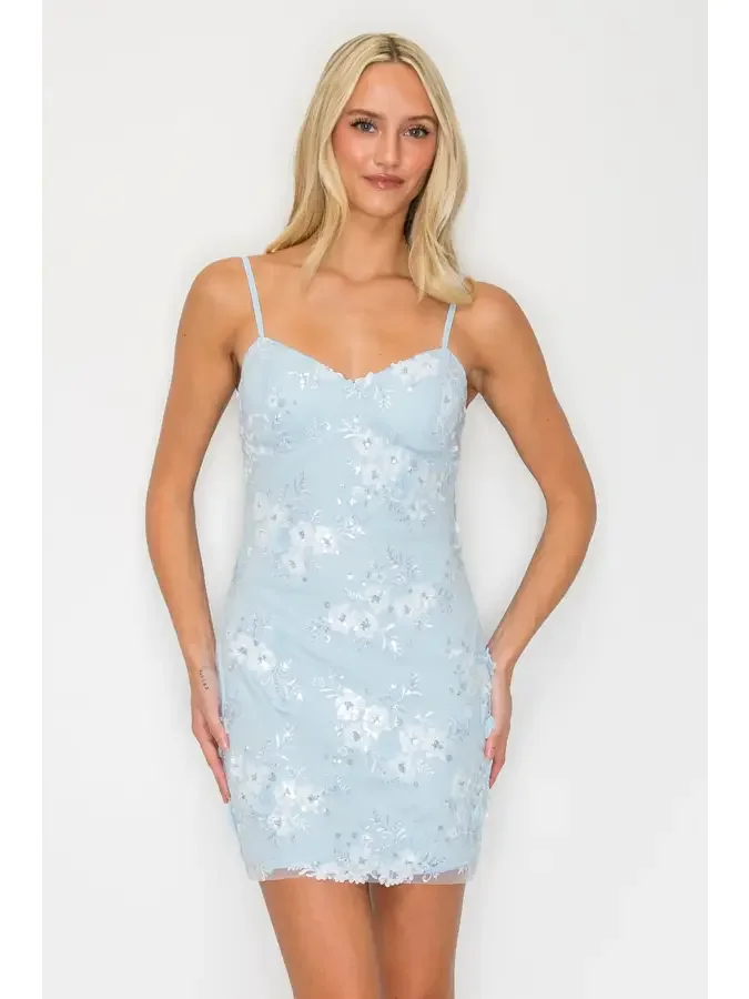 girl in blue dress