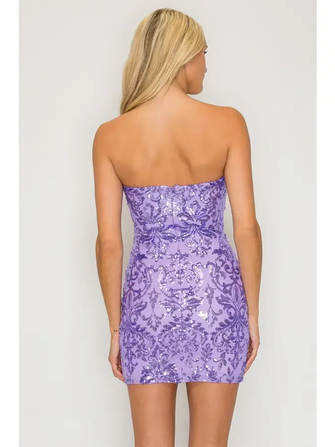 woman in purple dress