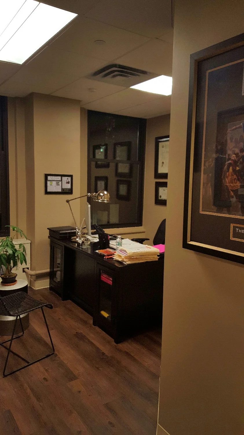 The space is now officially an office. In the progress of making the space personal.