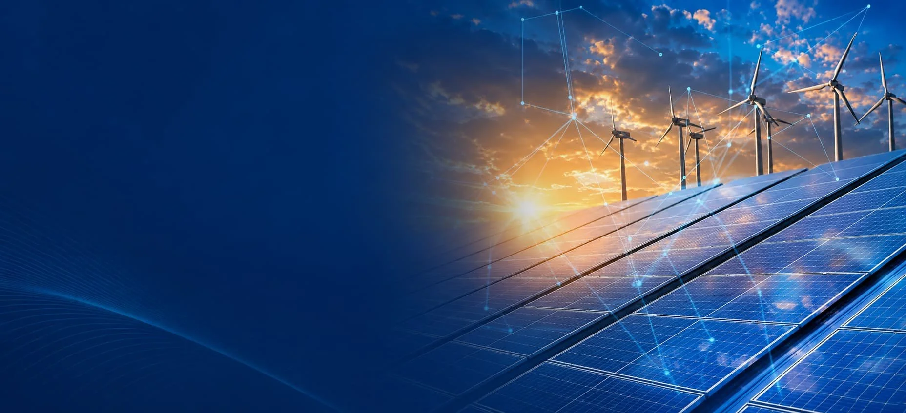 Smart grid network illustrating K&A's marketing and business development services for grid software and modernization.