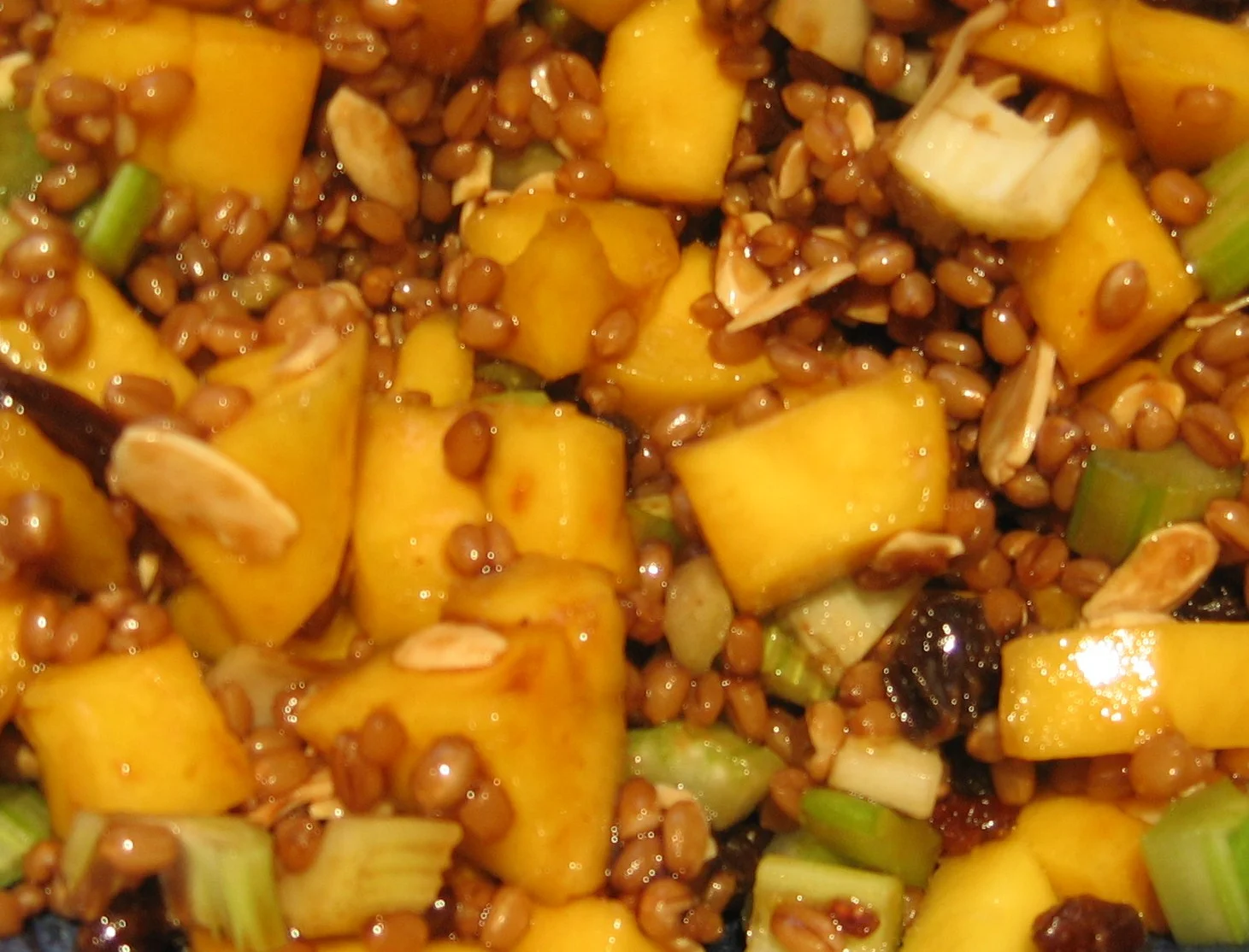 Wheat berry and mango salad