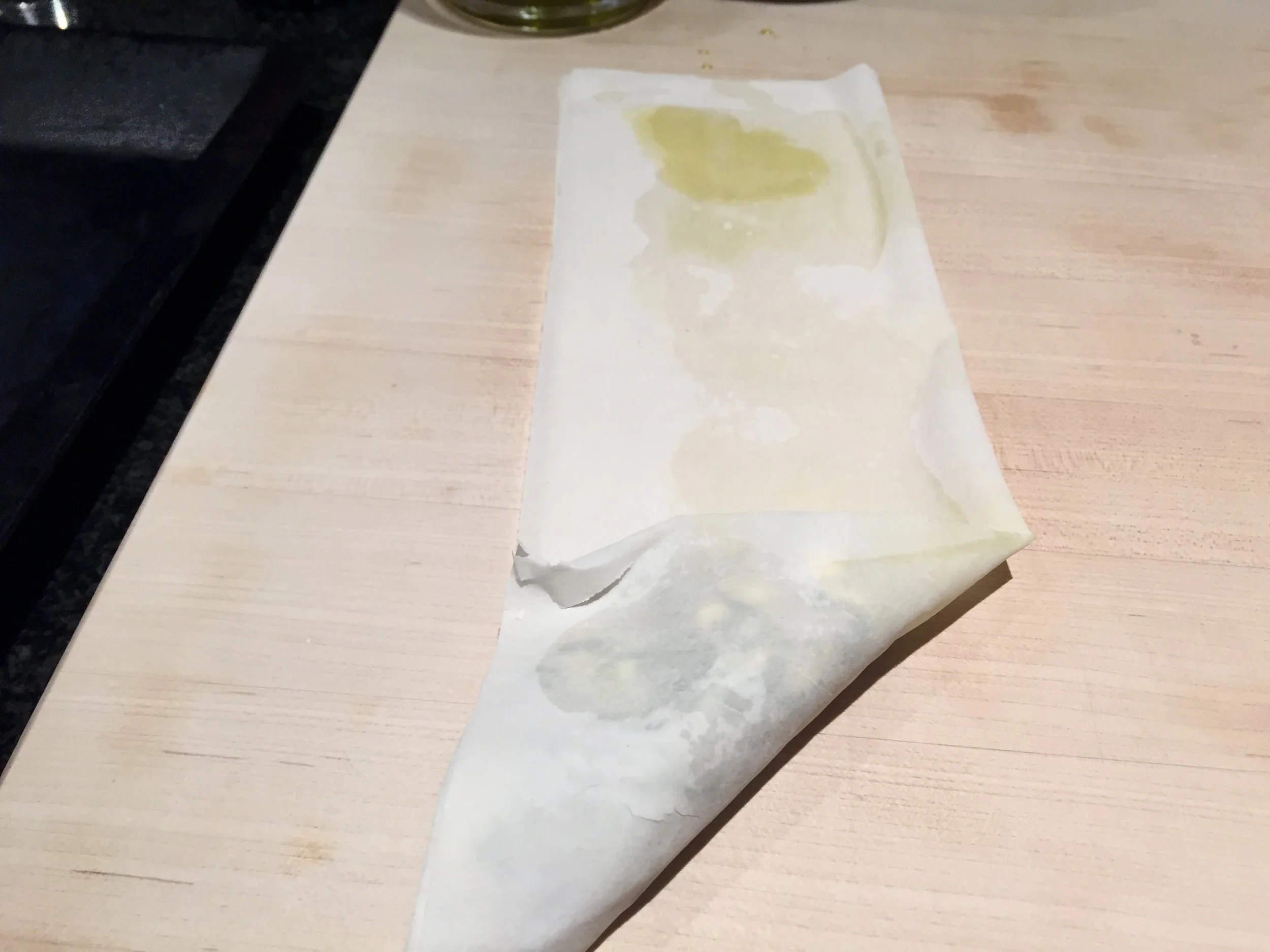 Fold filo into a triangle
