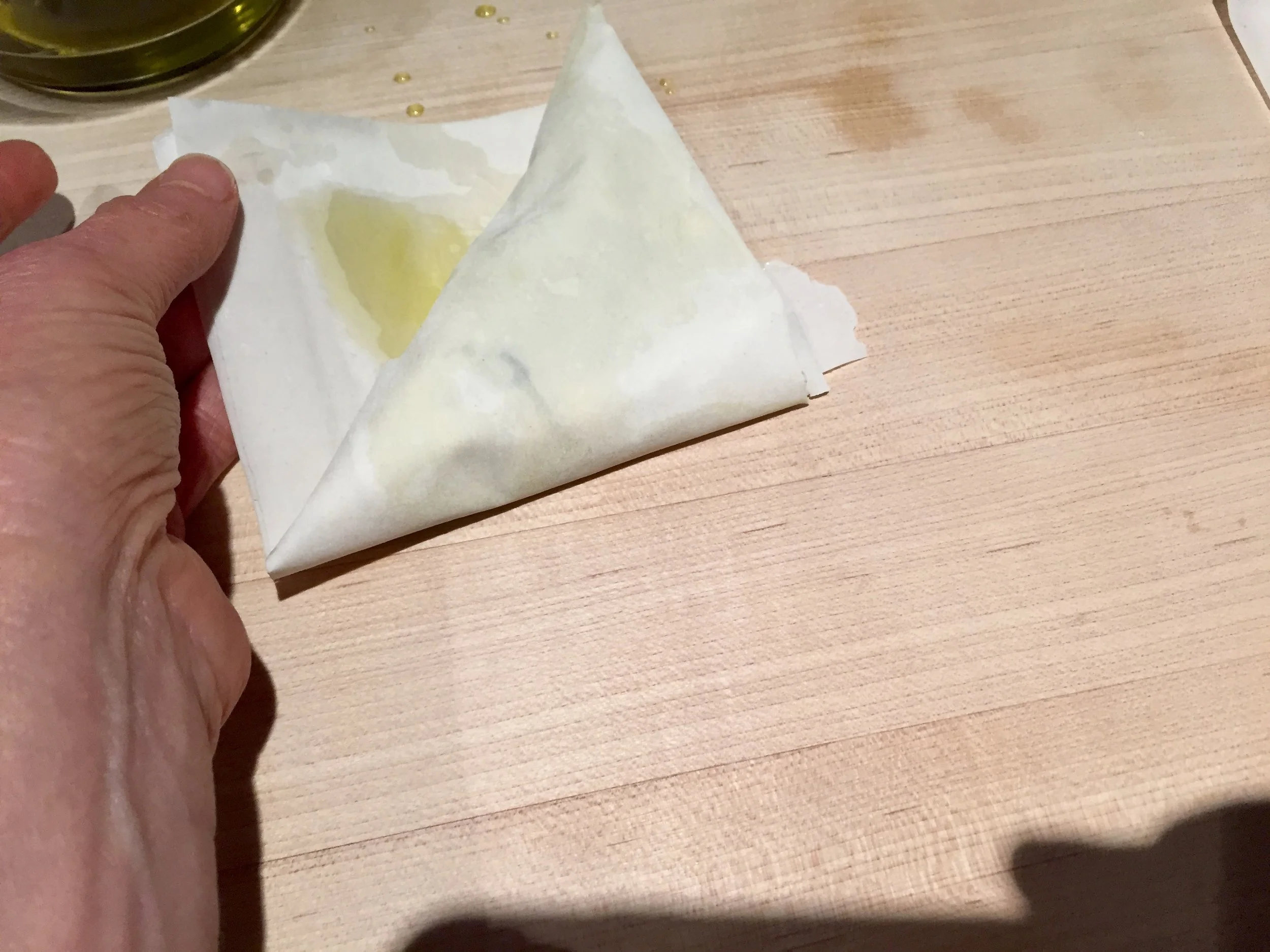 Continue to fold, like a flag