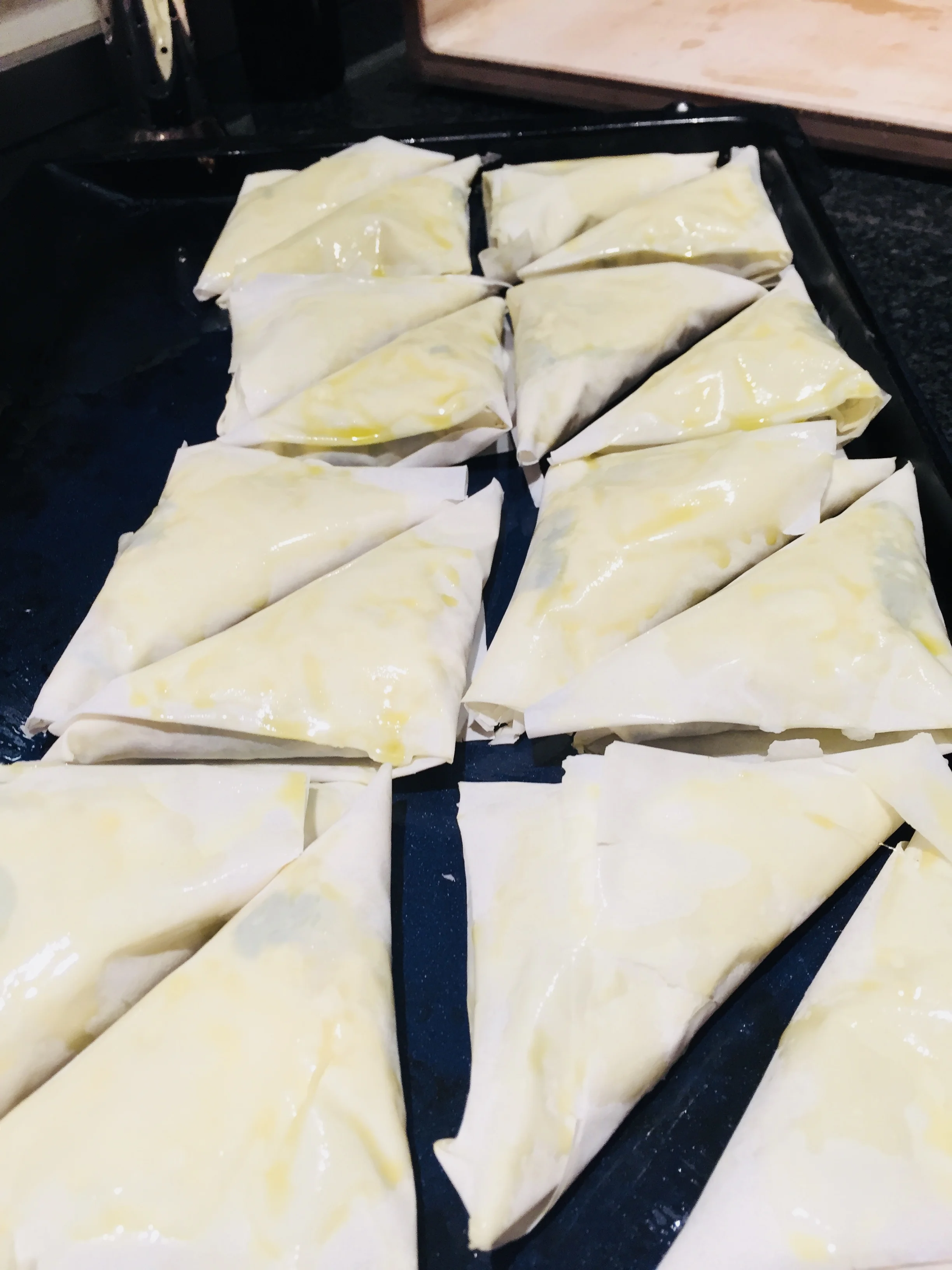 Place your Spanakopita in the fridge until ready to bake