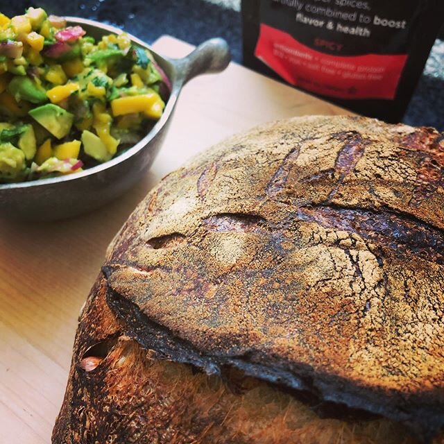Today&rsquo;s lunchtime sourdough: hazelnut rosemary whole wheat, with a mango salsa #lunch
.
.

#vegan #veganfood #veganfoodie #veganrecipes #nutrition #nutritionalyeast #instafood #plantbased #crueltyfree #newtovegan #plantbasedmeals #spices #healt