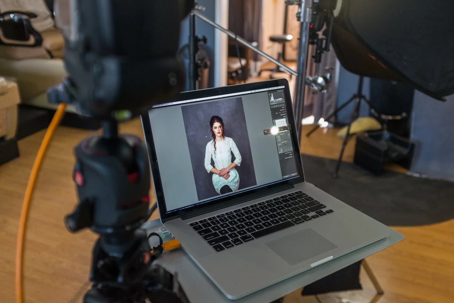 Tethering to my laptop allows me to see the images better to make sure I'm getting the exact look I'm trying to achieve. It also allows me to apply basic editing styles to the images while shooting so I can see something closer to what the final image will look like.