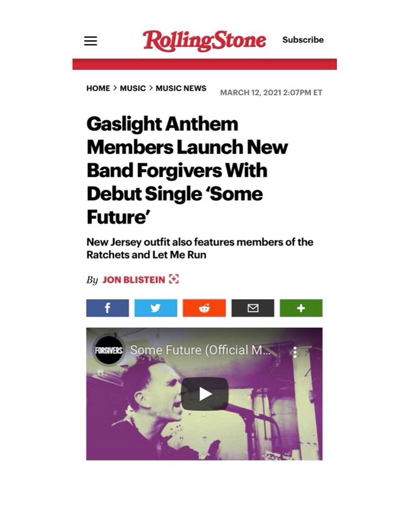 ☎️ Rad band alert 🚨 New Jersey-based rock band Forgivers (comprised of members of The Gaslight Anthem, The Ratchets, Let Me Run) have just released their debut single &ldquo;Some Future,&rdquo; a song that embraces a dark, muscular and shimmering ae