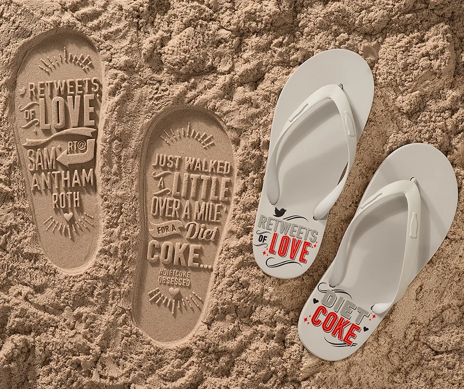 Flip flops that retweet with every step.