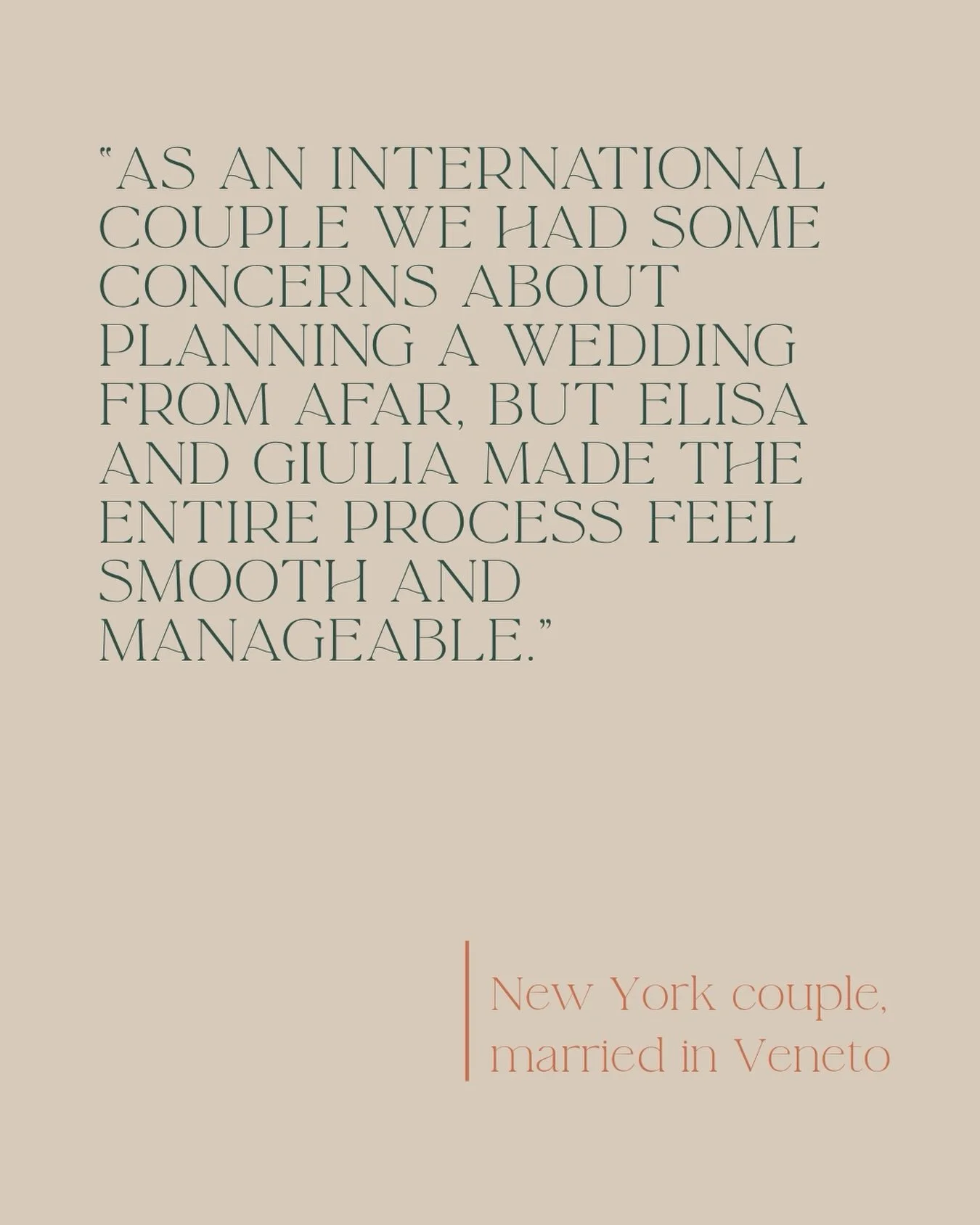 One month ago, this couple travelled from New York to celebrate their wedding tucked among the olive trees, vineyards and quiet spring light of the Euganean Hills.

Today, we received these words from them and they felt like the most meaningful way t
