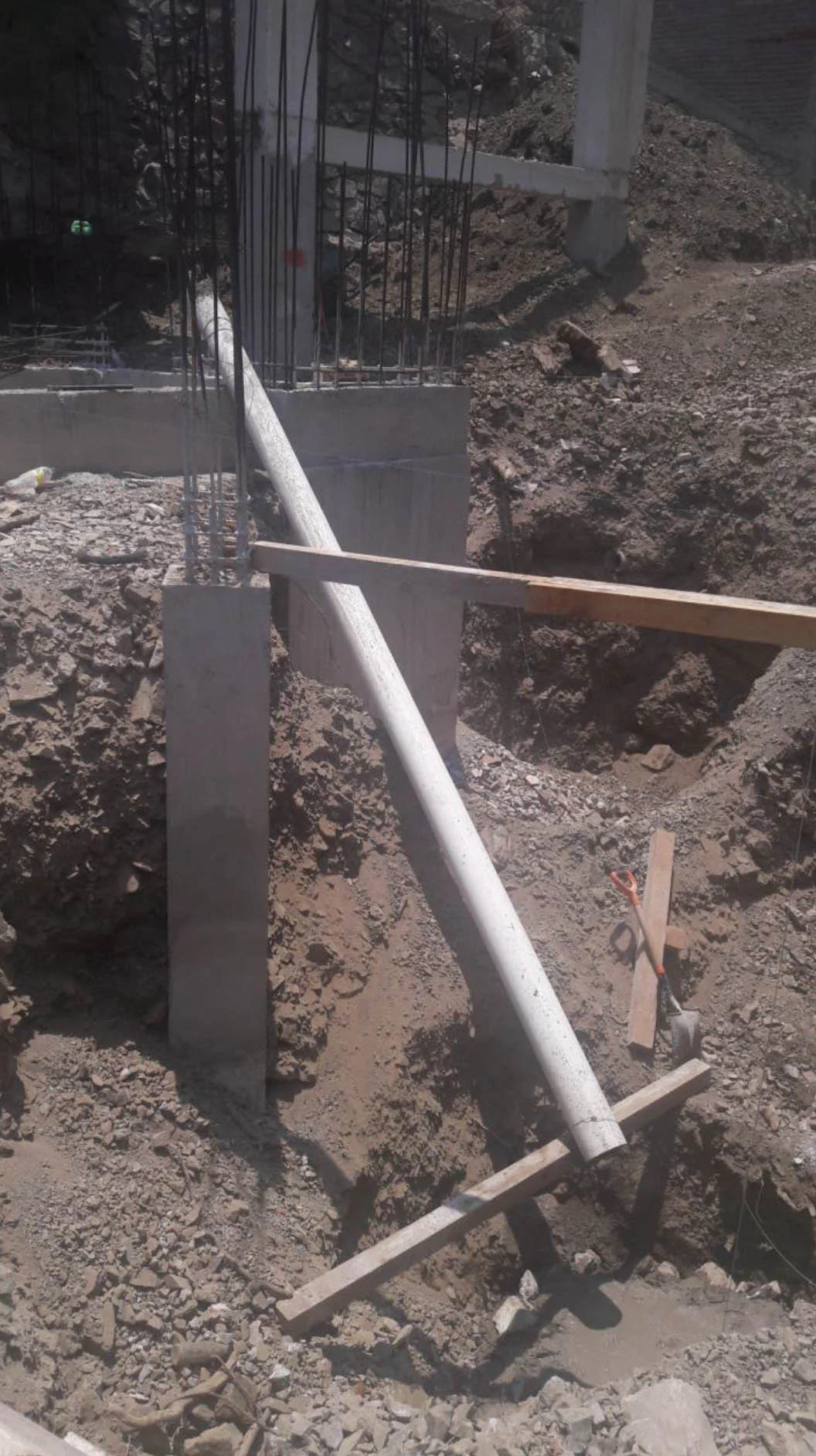 Filling up foundations of building A