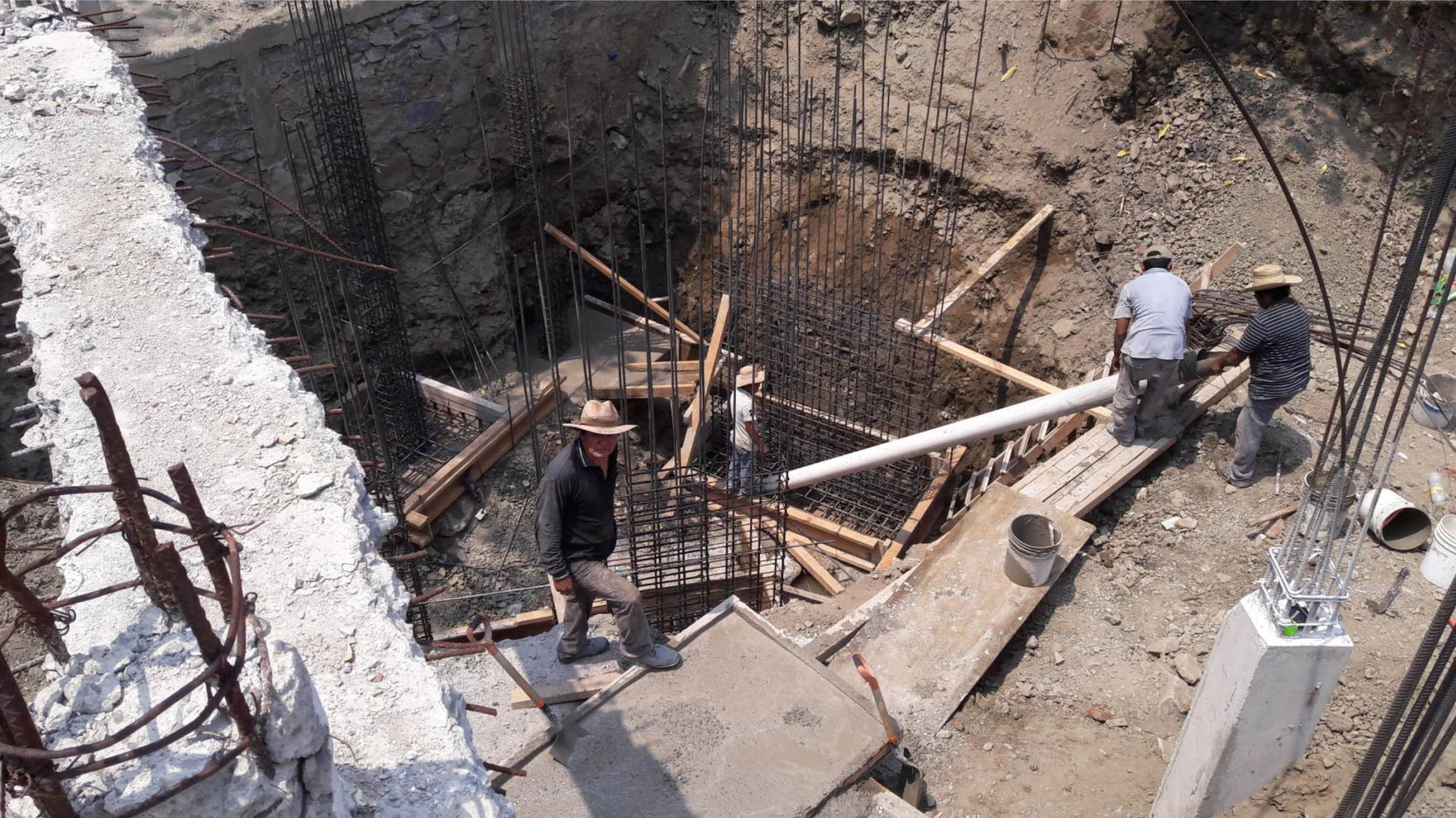 Placing Foundations for Binding Beam