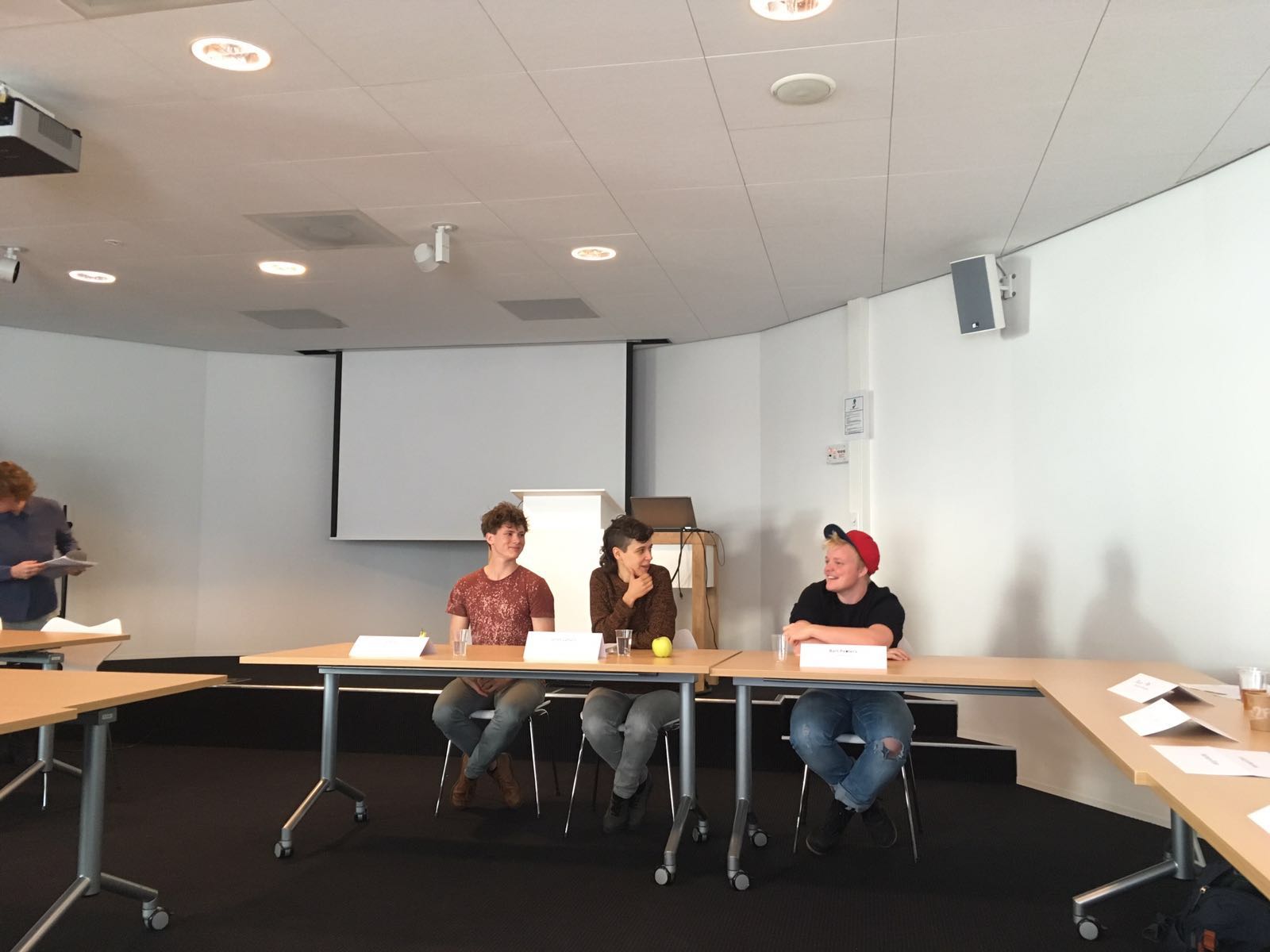 In gesprek in de VU.