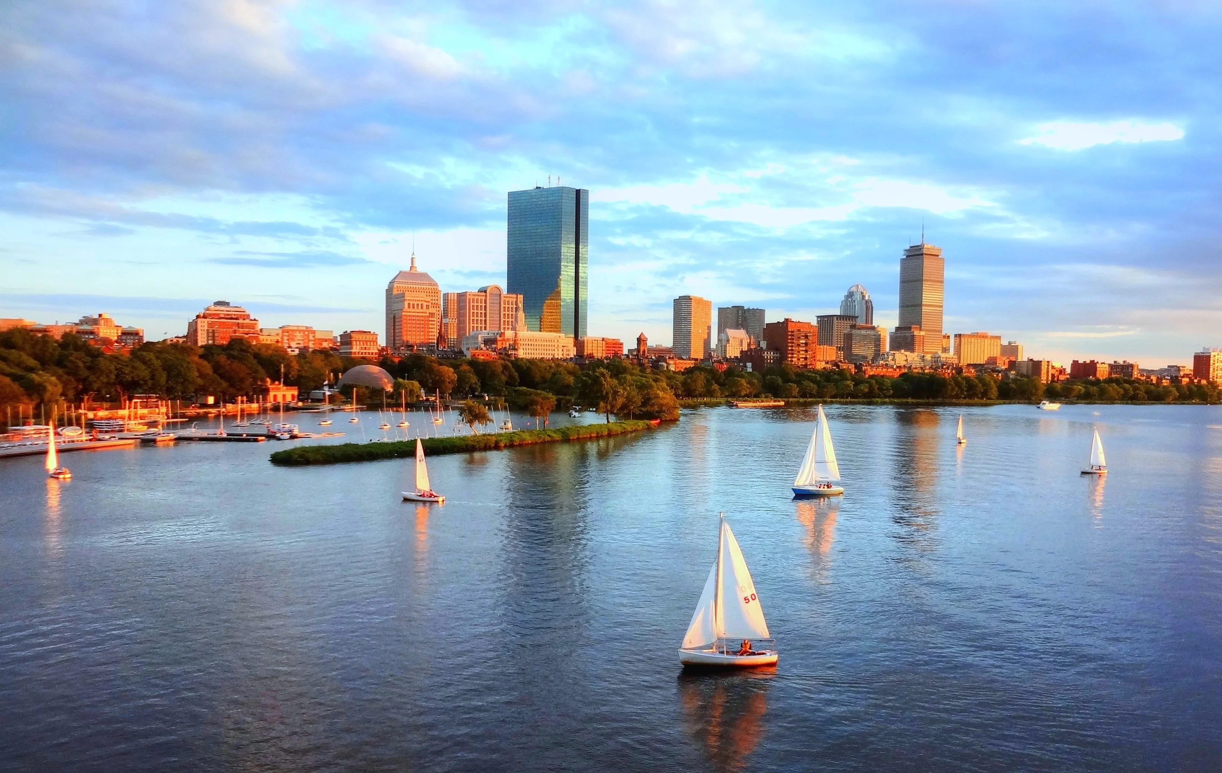 Back Bay and Charles River, Boston, MA