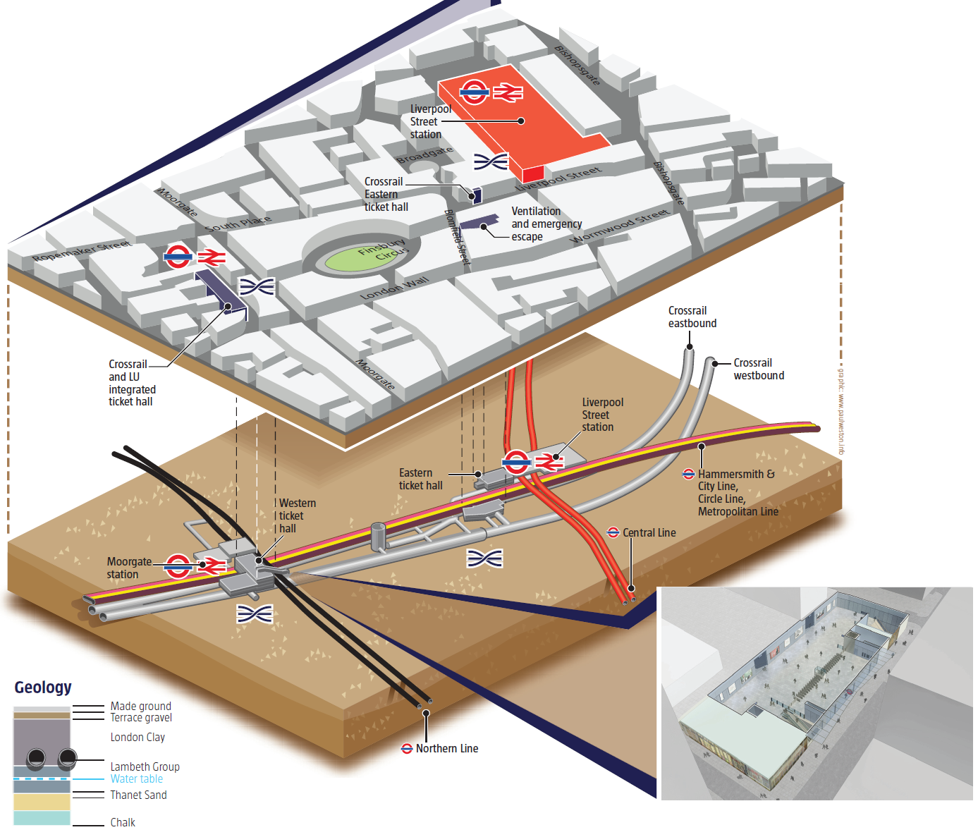Crossrail Finsbury station diagram (lifted off)