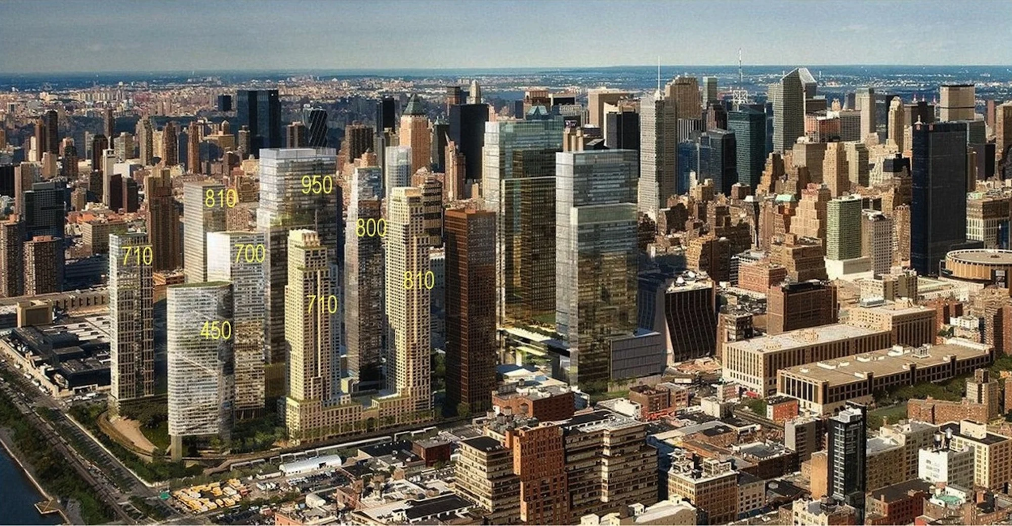 Rendering of proposed development on the Hudson Yards site