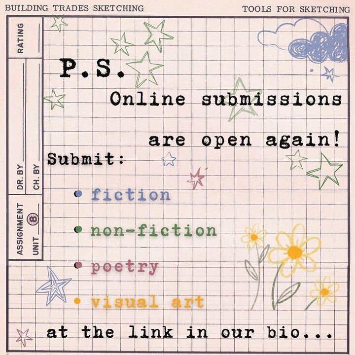 we had a magical time reading your spring print submissions&hellip;.. and now our online submissions are officially open again!!! submit your creative works via the &ldquo;SUBMIT&rdquo; tab on our website, linked in our bio&nbsp;🍎⭐️&nbsp;we can&rsqu