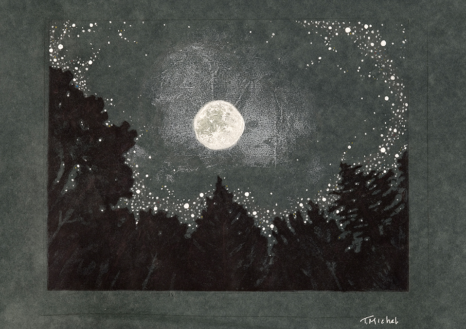 Constellations, Moon and Trees #1
