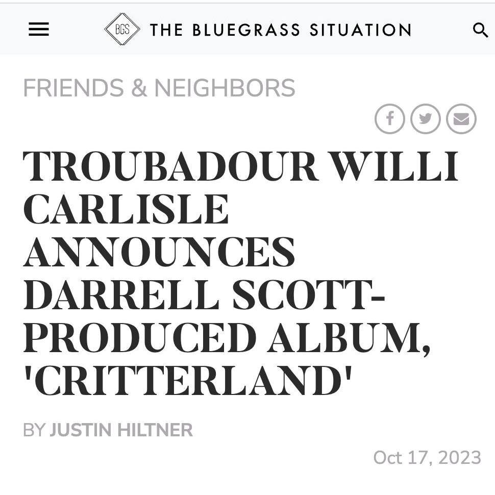 &quot;the collection once again draws on Carlisle&rsquo;s apt self-positioning as a sort of rural, countercultural, folklorist guru, crafting poetic yet down-to-earth songs that feel all at once fantastic, resplendent, whimsical...&quot;

Watch @will