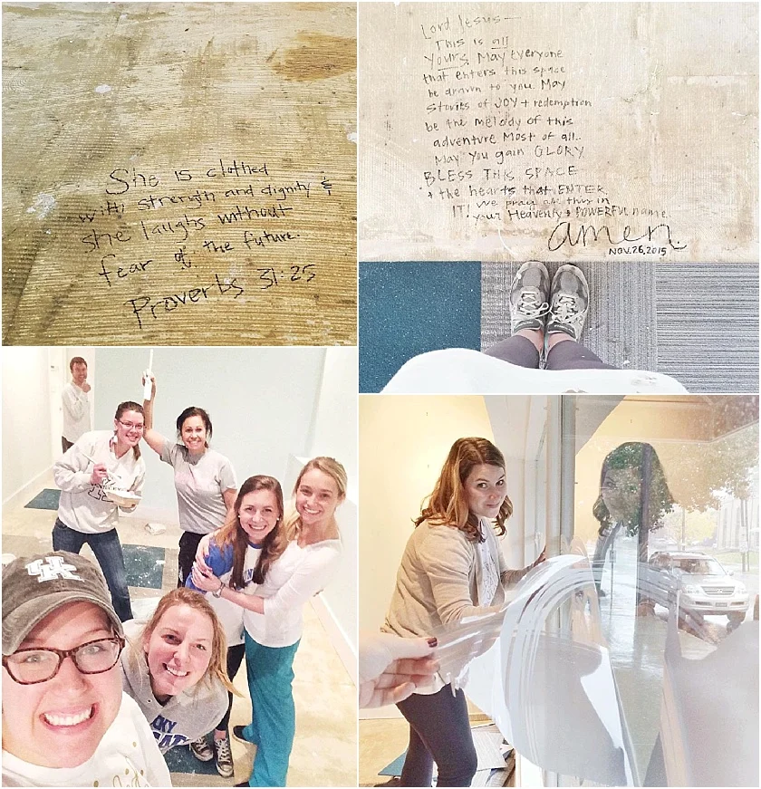 Blood, sweat, and tears (& lots of prayers) went into making this baby a reality. So thankful for our friends and family that spent hours with us painting, peels stickers off windows, and having many a dance party with us! It takes a village, y'all. Thankful for ours!