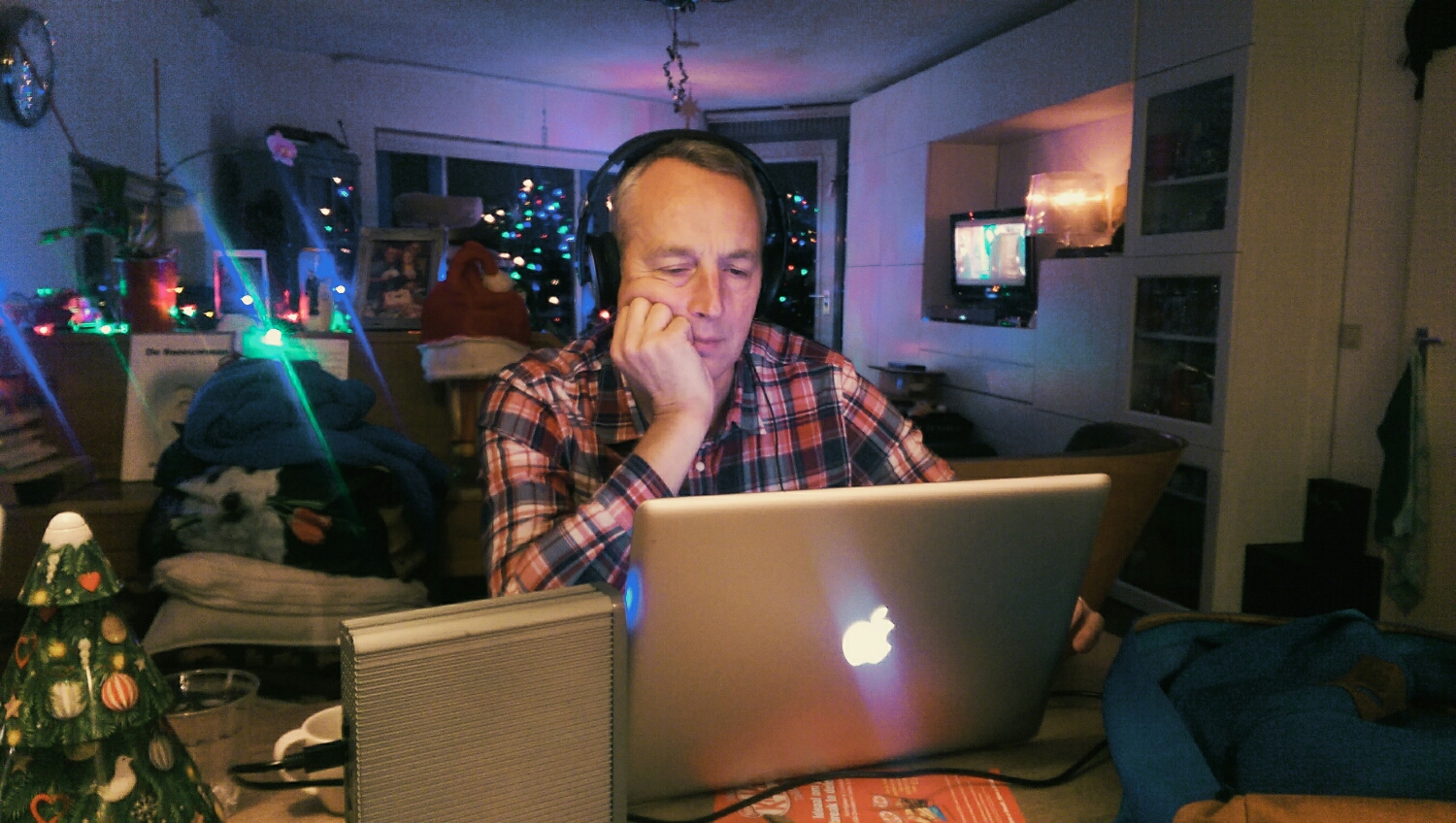 Frederik watching Aiste's Tape