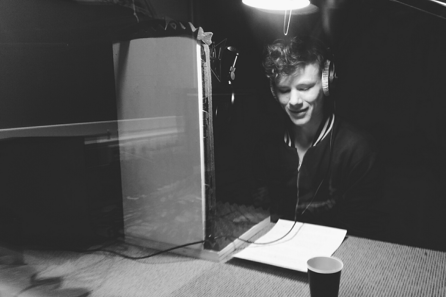 Chris recording the voice over