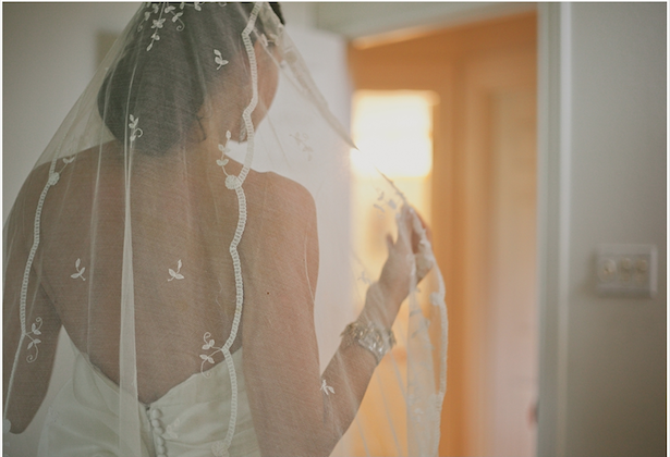 Carol Hannah Mulberry Gown real wedding