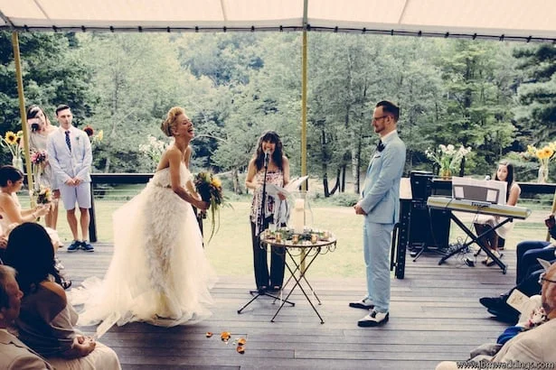Matt and Heather's Wedding; Outdoor Rustic Ceremony; Angel Oak Gown - Carol Hannah