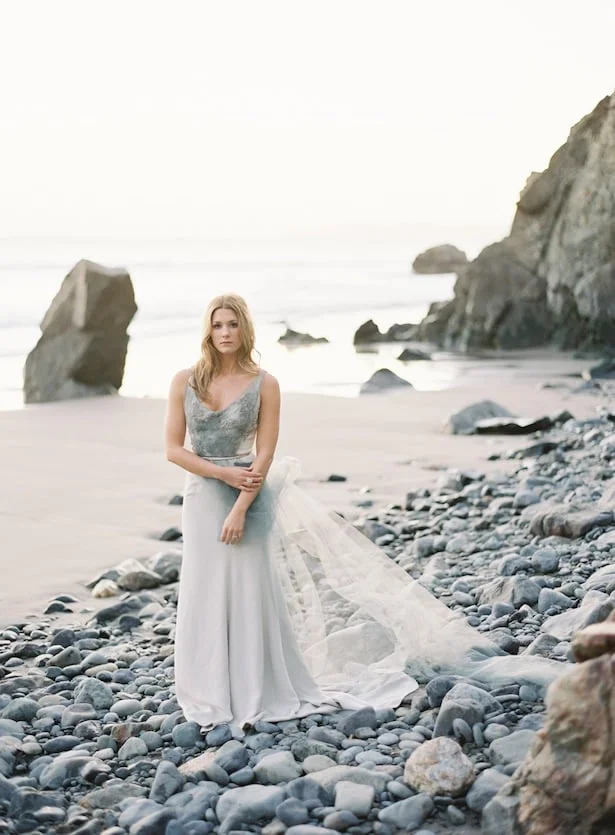 Carol Hannah Real Wedding Inspiration - Downton gown at the California Coast