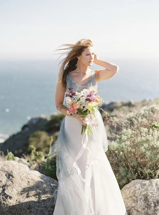 Carol Hannah Real Wedding Inspiration - Downton gown at the California Coast