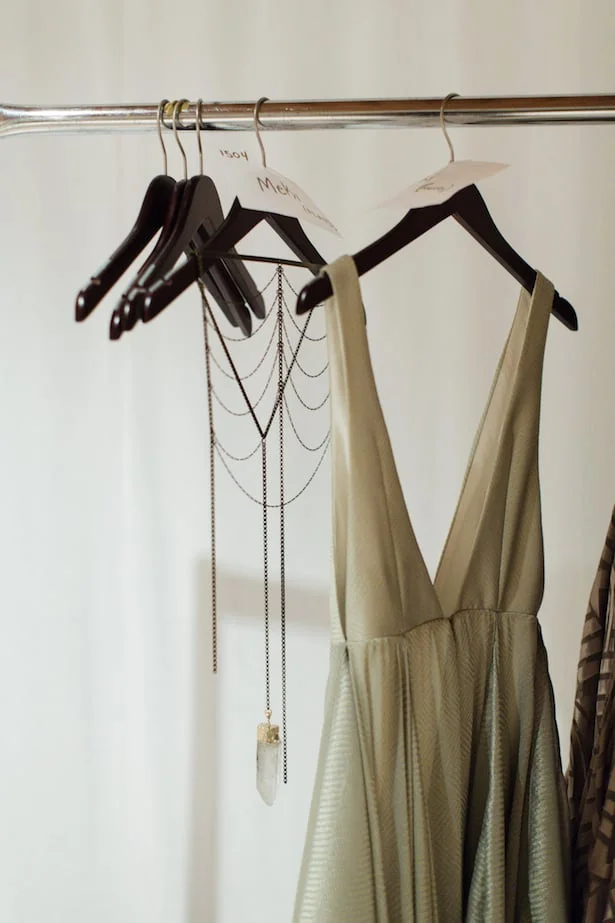 Behind the scenes Carol Hannah 2015 runway show- Kyanite neckpiece and Azurite