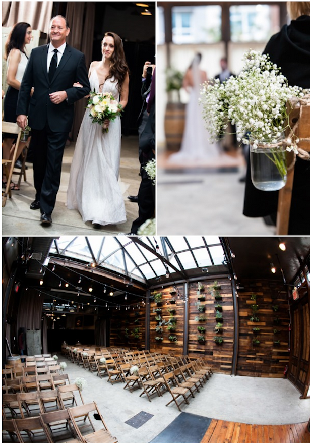 Carol Hannah Real Wedding - L'Elysee gown at Brooklyn Winery
